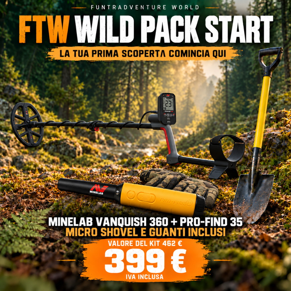 Minelab VANQUISH 360 kit con PRO-FIND 35, Micro Shovel e guanti Metal Extreme